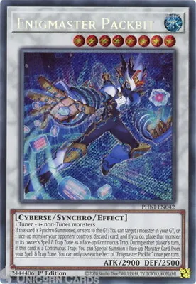 PHNI-EN042 Enigmaster Packbit :: Secret Rare 1st Edition YuGiOh Card • £1.38