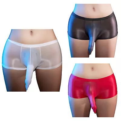 US Men's Elephant Nose Underwear Sissy Briefs Mesh Sheer Pouch Gay Boxer Shorts • $8.14