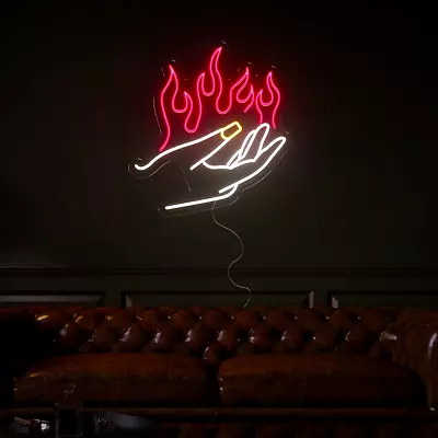 Flame Led Neon Sign Led Neon Wall Decor Led Neon Gift • $251.59