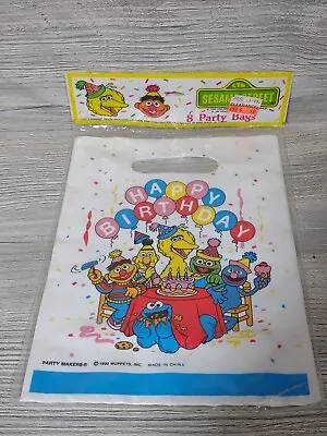 Sesame Street 1990 Muppets Inc. Party Makers Happy Birthday 8 Party Bags Henson • $12.99