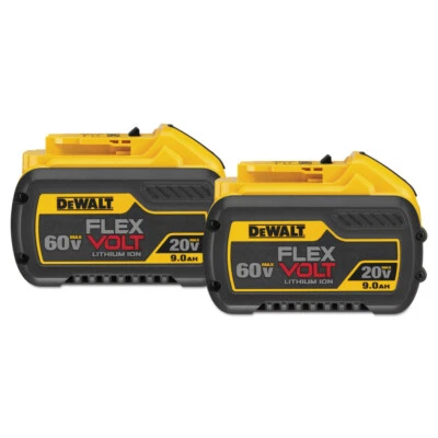 $302.99 • Buy DEWALT DCB6092 20V/60V MAX FLEXVOLT 9 Ah Li-Ion Battery (2-Pc) New