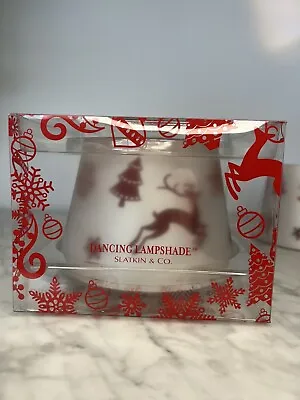 Slatkin & Co Reindeer Lampshade For 3 Wick Bath & Works Candle Christmas Red • $10.95