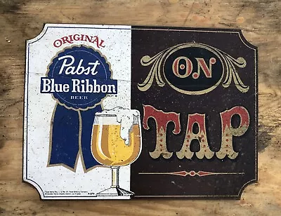 Vintage Pabst Blue Ribbon Beer Brewery On Tap Wood Sign PBR P-278 Chain Back • $85