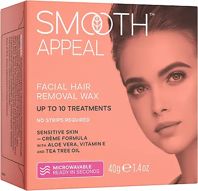 Smooth Appeal Microwave Formula Facial Hair Remover Wax 40g • £11.16