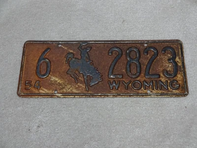 $15 • Buy Vintage 1954 Wyoming License Plate