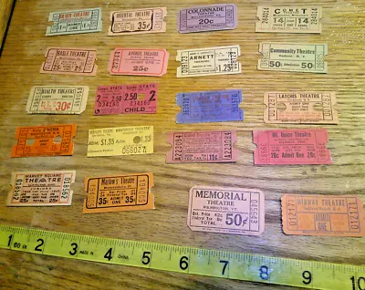 Vintage Lot Collection 20 Different Old Theatre Tickets #b6 • $14