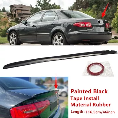 46in Universal Black Fit For Mazda 6 Mazda6 03-08 Sedan Trunk Lip Spoiler Wing • $35.32