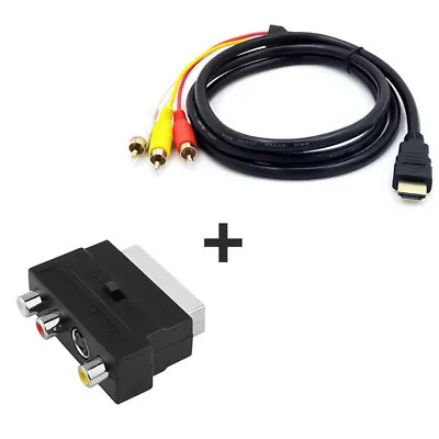 £5.18 • Buy 1080p HDMI Male S-video To 3 RCA AV Audio Cable W/SCART To 3 RCA Phono Adap BF