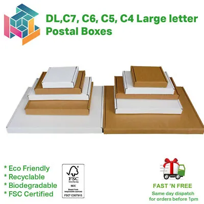 Royal Mail PIP Large Letter Boxes C4 C5 C6 C7 DL Postal Box FSC Certified • £245