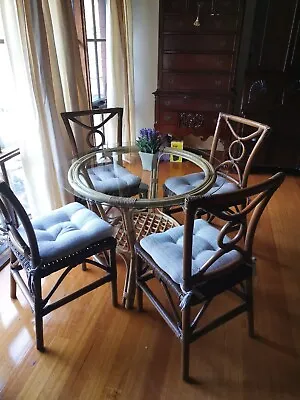 $250 • Buy Cane Glass Dining Table And 4 Chairs