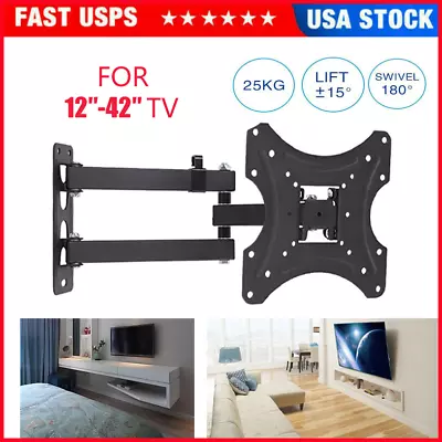 Full Motion Lcd Led Tv Wall Mount Bracket Swivel Tilt 17 22 24 32 36 37 40 42 • $16.90