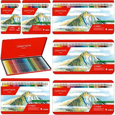 Caran D'Ache Pablo Colour Pencils Tins Of 12 / 18 / 30 / 40 / 80 / 120 Available • £62.99
