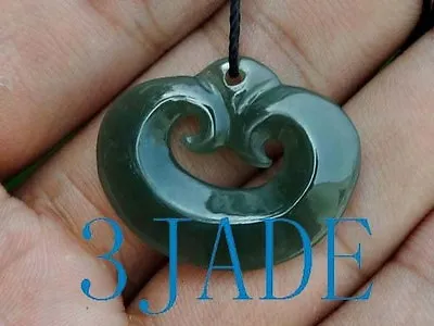 Nephrite Jade Koru Pendant /NZ Maori Style Carving Symbol Of Love Hope Beginings • $19.99