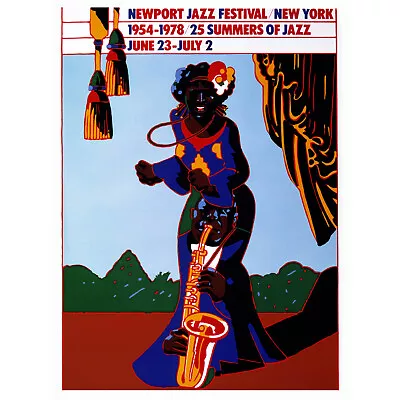 Advert Exhibition Newport Jazz Festival Usa Music Sax Art Print Poster 30x40 Cm • £11.99