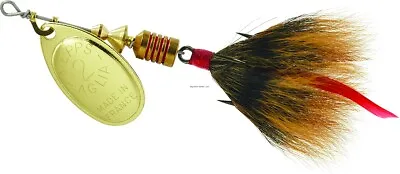 Mepps Aglia In-Line Spinner 1/6 Oz Dressed Hook Gold Blade/Brown Tail B2ST G-BR • $9.76