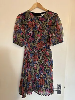 Warehouse Floral Chiffon Dress Size 12  • £20