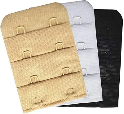 3x Bra Extenders Extensions All 3 Colours Black White Beige Inc Maternity 2 Hook • £2.25