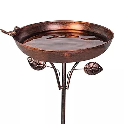 Garden Metal Bird Bath 12  Bird Bath Bowl With 5 Prongs Base Stake Vintage Bird  • $35.87