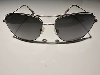 NEW Maui Jim CLIFF HOUSE Silver POLARIZED Grey Lens Sunglass GS247-17 • $339.99