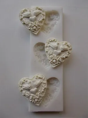 £38.95 • Buy Love Hearts Turtle Doves Silicone Rubber Mould Three Hearts Arts & Crafts