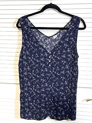 Gap Maternity Large V Neck Sleeveless Blouse Women’s Blue Floral V Neck EUC • $12.90