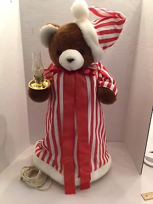 Motion-ettes Of Christmas Teddy Bear In Pj’s Animated 24” Tested & Works W/ Box • $45