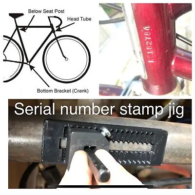 Security Bicycle Identificaion Number Jig - Letter Stamp Guide 5-8mm Bike Vin • $25.91