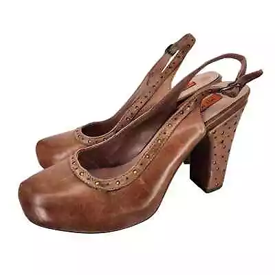 Miz Mooz Platform Leather Heels Women Size 10 Florentine Retro Mod Slingback NWT • $19.88