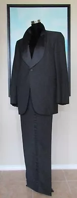 VTG Brooks Brothers Black Formal Wool Tuxedo Suit Sz 38 • $299