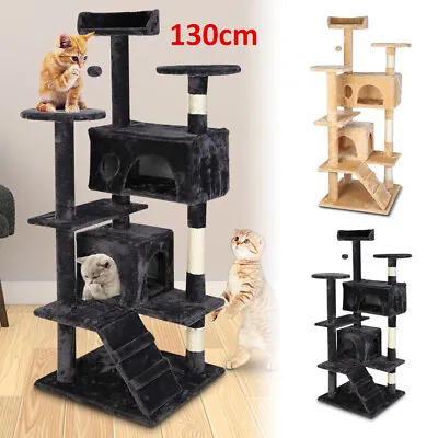 £49.99 • Buy Large Multilevel Cat Tree Tower Cat Scratching Post Climbing Activity Centre New