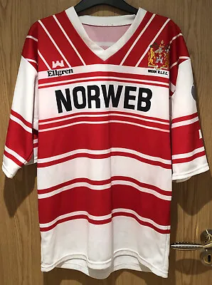 £59.99 • Buy Wigan Warriors Rugby League NORWEB 1989-1991 Jersey Ellgren - Large