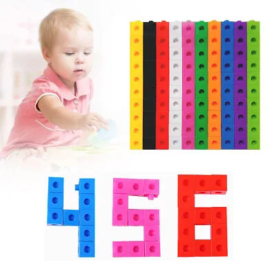 100pcs 2cm Interlocking Link Cubes Snap Blocks Counting Toy Educational Gift • £6.95