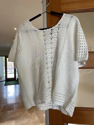 $110 • Buy Spell And The Gypsy White Crochet Mirage Top XL