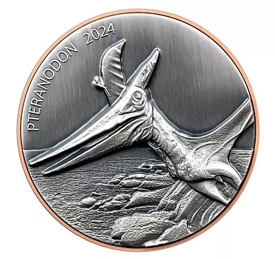 2024 Vanuatu Double Silver Giant Pteranodon Dinosaur 10g Silver 145g Copper • $78.49