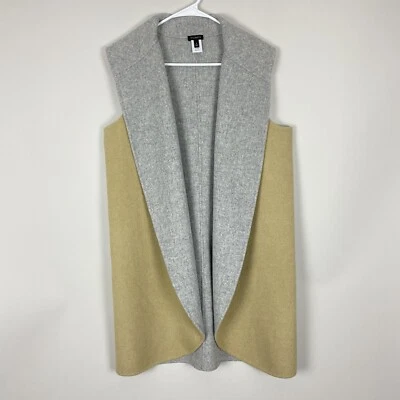 £34.05 • Buy Talbots Vest Womens Size Small Tan Beige Double Faced Long Wool Blend Open Front