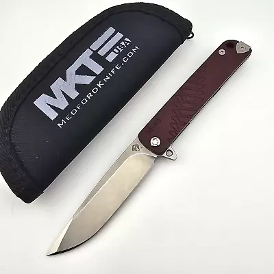 Medford M-48 Folding Knife Red Aluminum & Tumbled Titanium Handle S45VN Blade • $479.95