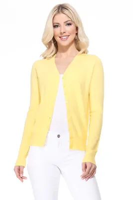 $21.96 • Buy YEMAK Women's Long Sleeve V-Neck Button-Down Soft Knit Cardigan Sweater MK5178