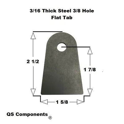 Chassis Rod End Tab 3/8  Hole 3/16  Thick 2 1/2  Tall Steel Flat Tab Weldable • $1.70