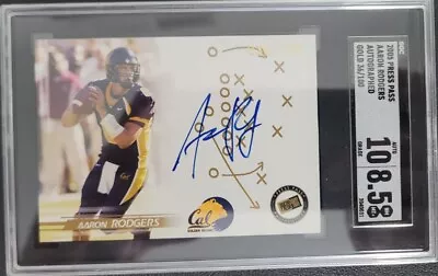 2005 Press Pass Aaron Rodgers Rc /100 Sgc 8.5 Certified On Card Auto Gold   • $1999