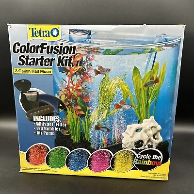 Colorfusion Glass Starter Aquarium Kit 3 Gallons Half-Moon Shape Color Changing • $39.99