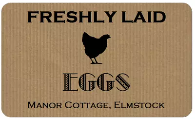 Personalised Kraft Brown Chicken Hen Egg Box Sticky Labels Small Carton Stickers • £2.70