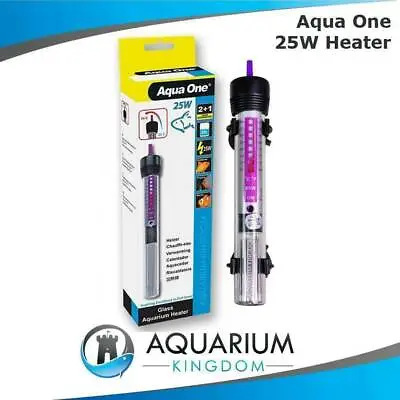 $31.90 • Buy Aqua One 25W Glass Aquarium Heater - 25 Watt - Small Nano Fish Tank Thermostat
