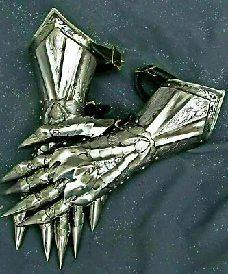 Armor Steel Wearable Gauntlet Medieval Knight Gloves Crusader Larp Cosplay Prop • $97.99