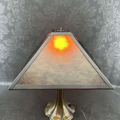 Replica Mica Mission Style 14” Table Lamp Shade Art And Crafts Deco Square • $50