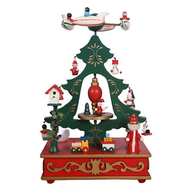 Christmas Music Box Wooden Tree Design Seasonal Decoration • £39.99