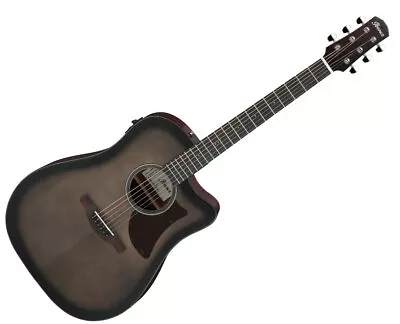 Used Ibanez AAD50CETCB Advanced Acoustic A/E Guitar - Transparent Charcoal Burst • $188.99