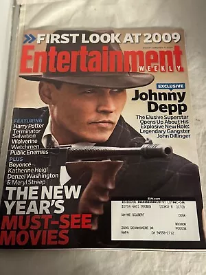 Jan. 9 2009 Entertainment Weekly Magazine Johnny Depp John Dillinger Issue • $9.99