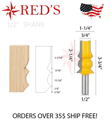 REDS Y80864-8 - 2-1/4  Crown Molding Router Bit 1/2  Shank • $10.99