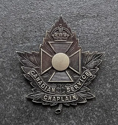 Genuine WW1 Canada Canadian Chaplain Service Cap Badge • £350