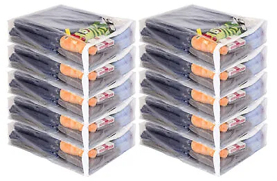 10-Pack Clear Vinyl Zippered Storage Bags 15 X 18 X 4 Inch • $24.99